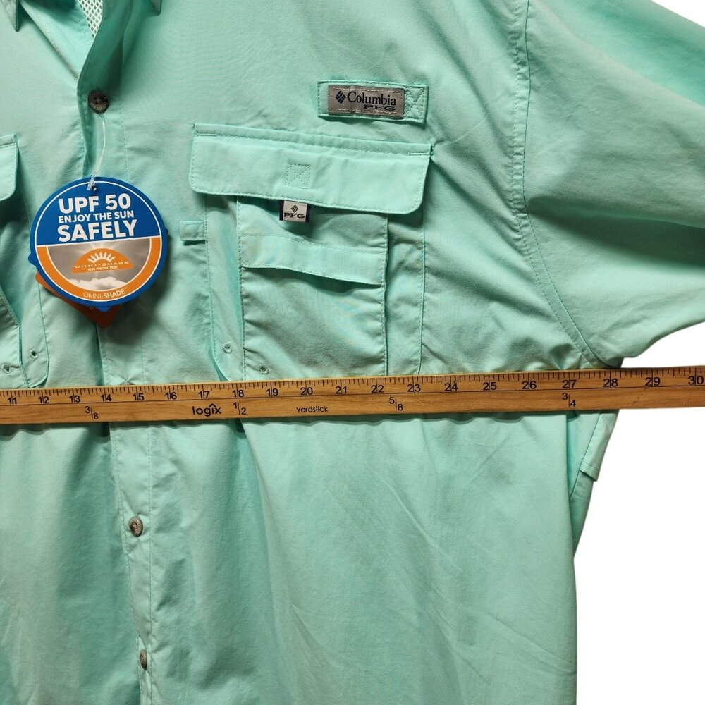 Columbia mens PFG Bahama II UPF 50 Long Sleeve Fishing Shirt Size XXL Mint Green - Picture 5 of 9